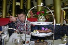Dubai 07 Burj Al Arab 13 Enjoying Desert At Sahn Edder on the Mezzanine
